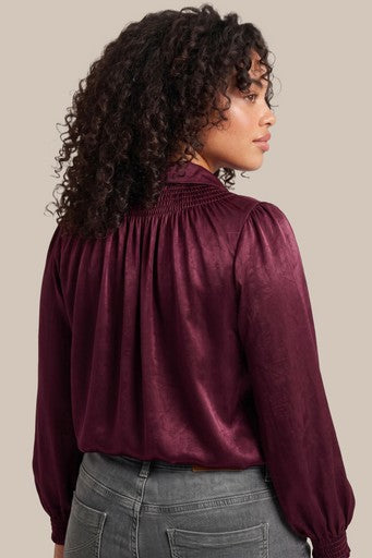 Exxcellent blouse Nysara aubergine, detailfoto