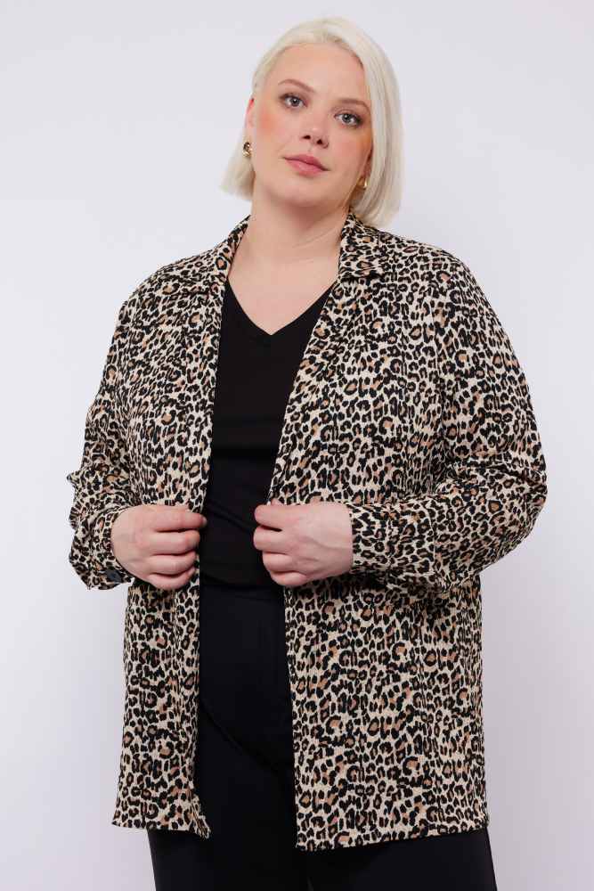 Exxcellent blazer met panterprint 25ZFZE22 Zand