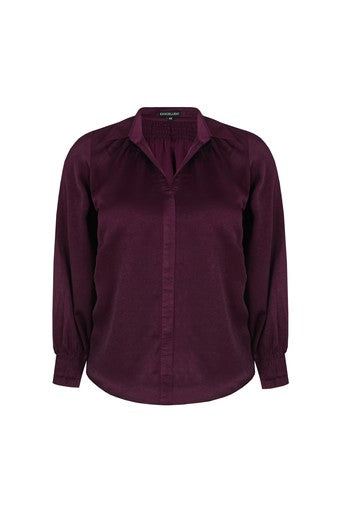 Exxcellent blouse Nysara aubergine, detailfoto