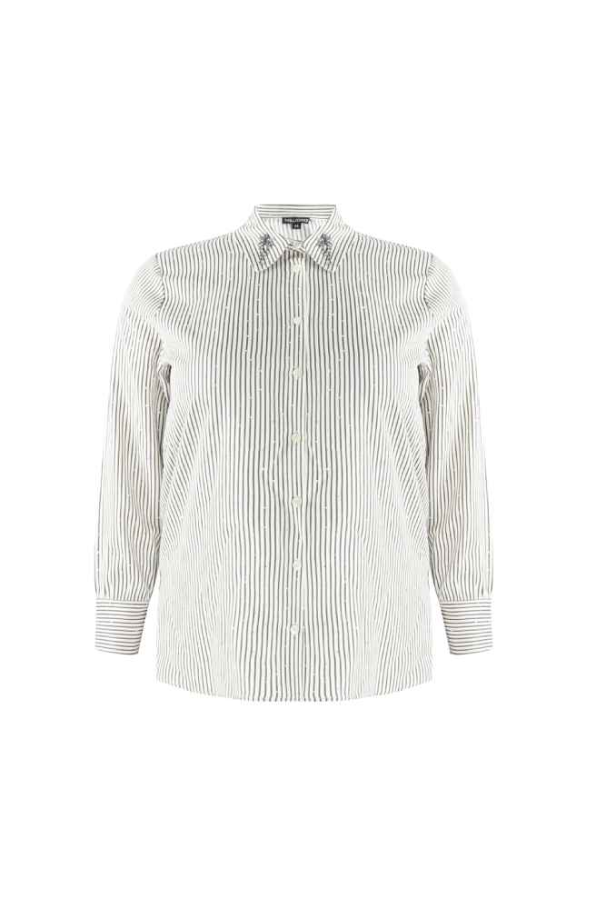 Exxcellent blouse met glitter 25WBE98 Off white