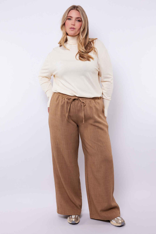 Exxcellent broek wijde pijp 25WZE22 Lauren camel