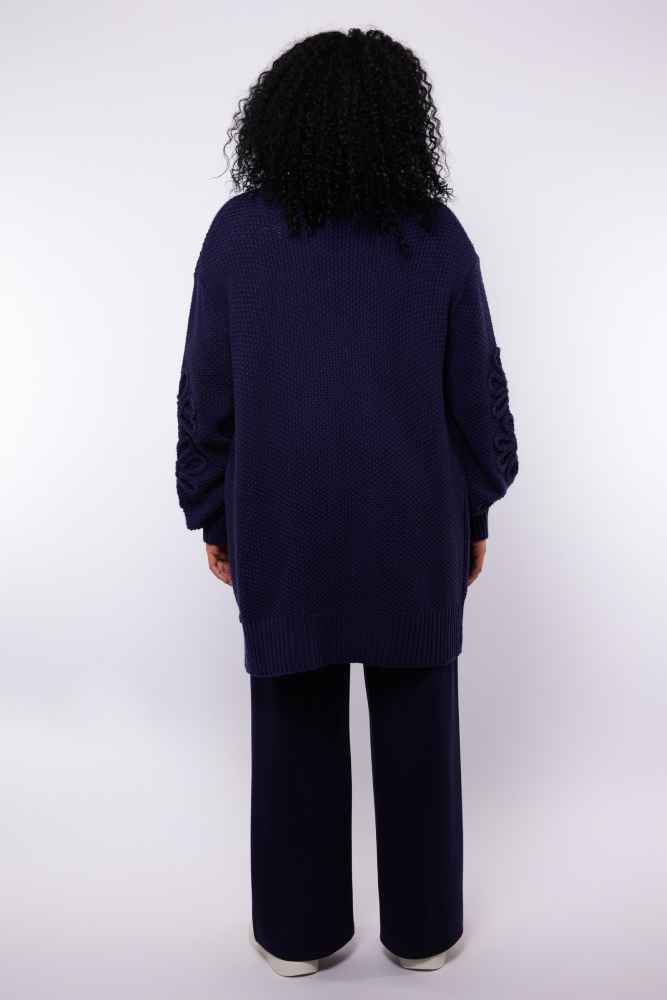 Exxcellent gebreid vest 25NJE07 Frances Blauw