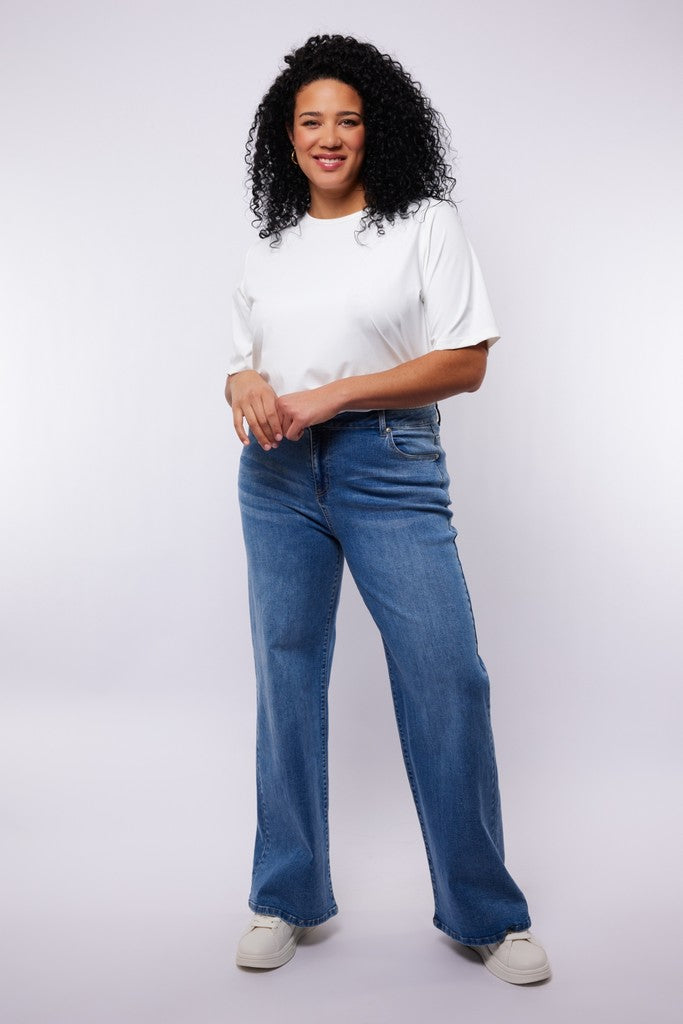 Exxcellent jeans wide leg blauw