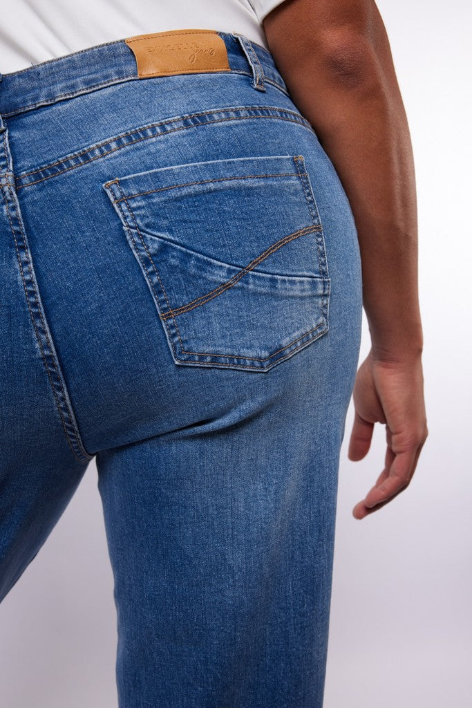 Exxcellent jeans wide leg blauw, detailfoto