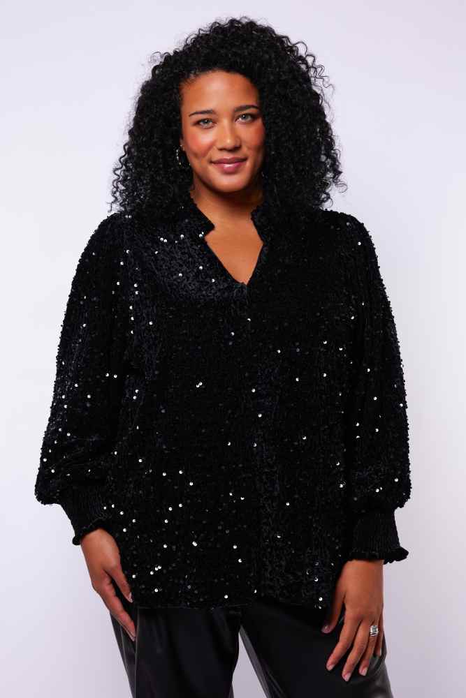 Exxcellent shirt 25WOE19 Isolde Zwart