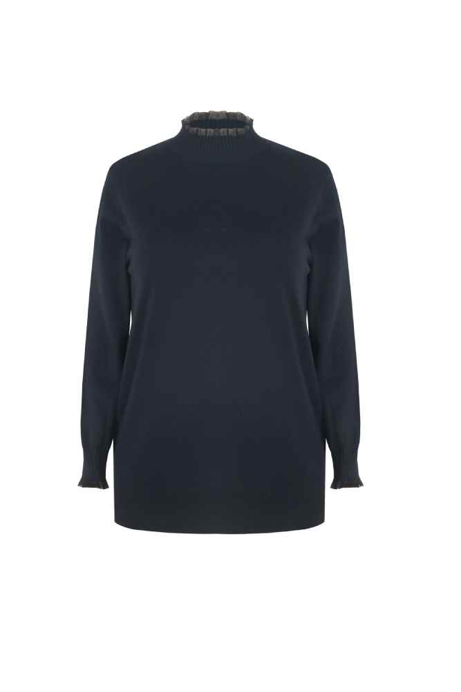 Exxcellent trui met opstaand kraagje 25WJE03 Jorien Zwart