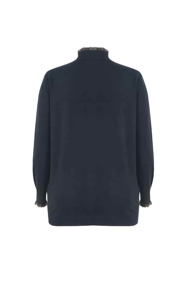 Exxcellent trui met opstaand kraagje 25WJE03 Jorien Zwart