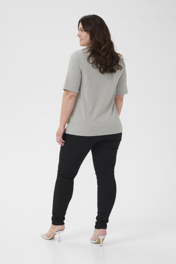 Kaffe Curve T-shirt met korte mouw en ronde hals 10583781 KClianca Grijs
