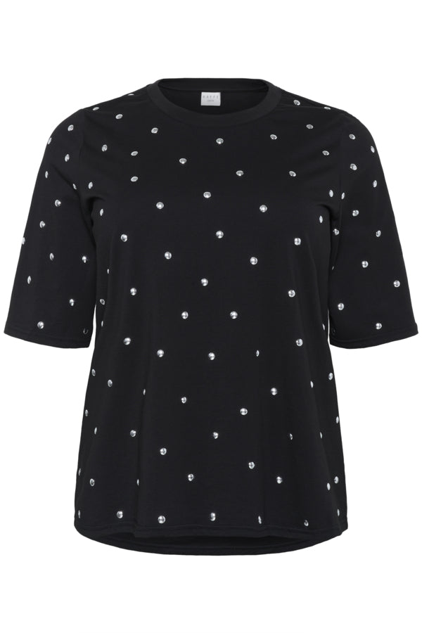 Kaffe Curve T-shirt met ronde hals 10583637 KChelena Zwart