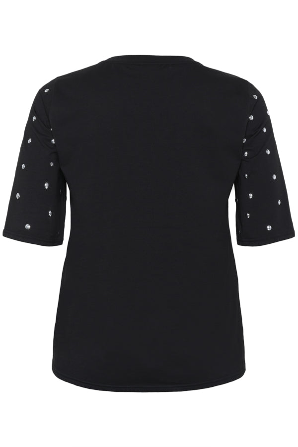 Kaffe Curve T-shirt met ronde hals 10583637 KChelena Zwart