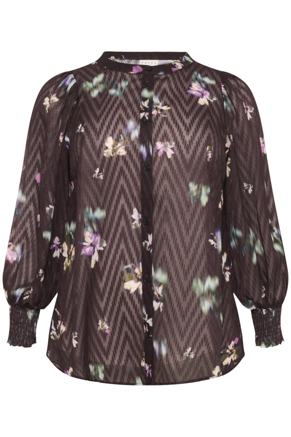 Kaffe Curve blouse met bloemenprint 10583786 KCclara Zwart
