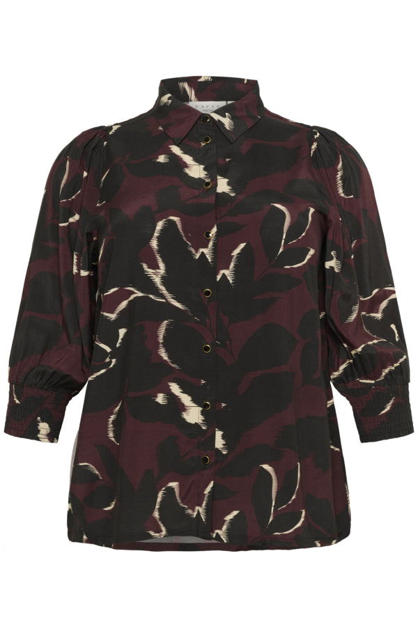 Kaffe Curve blouse met knoopsluiting 10583651 KCmilana Bordeaux