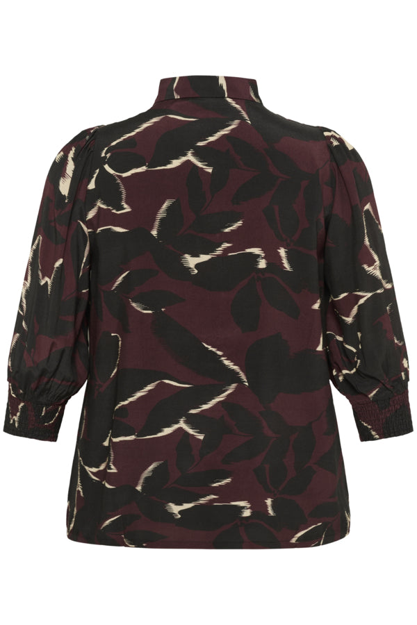 Kaffe Curve blouse met knoopsluiting 10583651 KCmilana Bordeaux