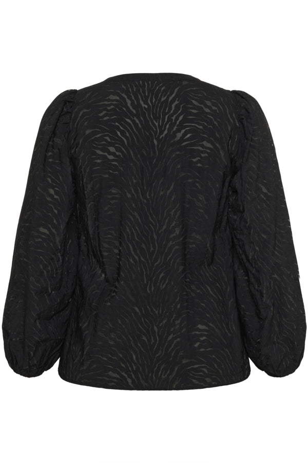 Kaffe Curve blouse met v-hals 10583682 KCvianna Zwart