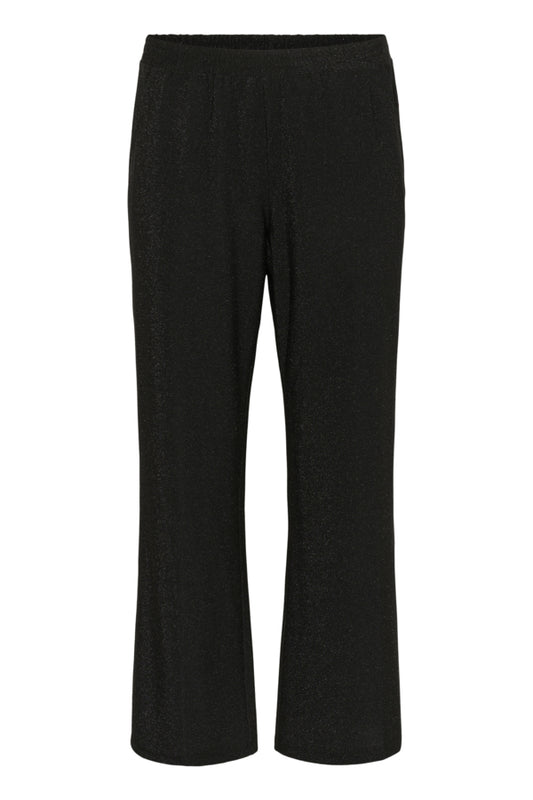 Kaffe Curve glitterbroek met rechte pijp 10583789 KCriana Zwart