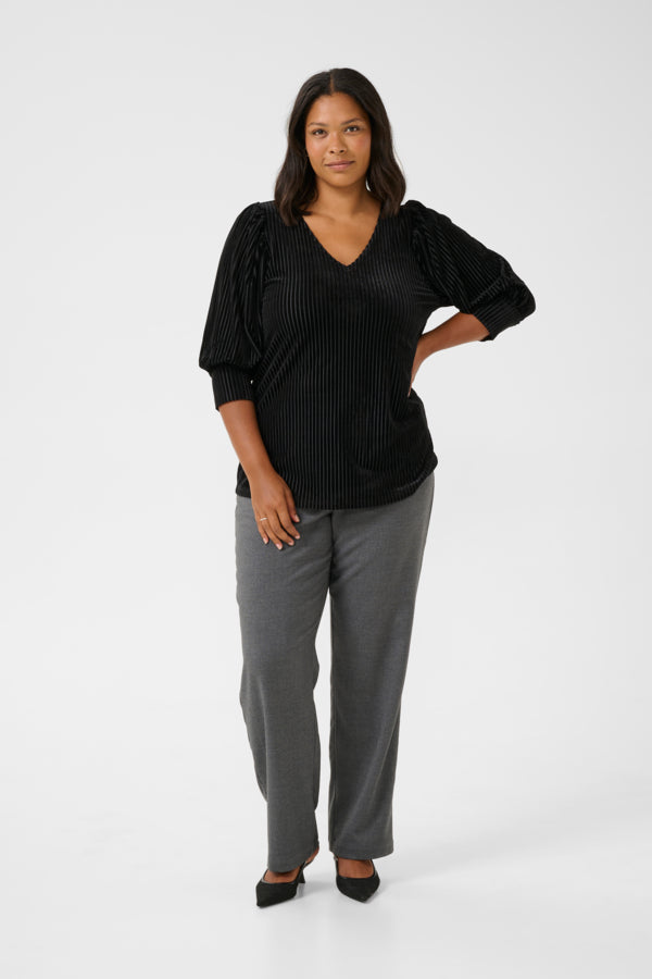 Kaffe Curve shirt met V-hals 10581210 KCcacanna  Zwart