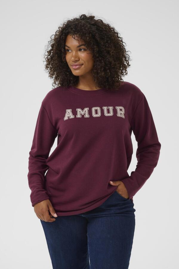 Kaffe Curve sweater met ronde hals 10583639 KCeliza Bordeaux