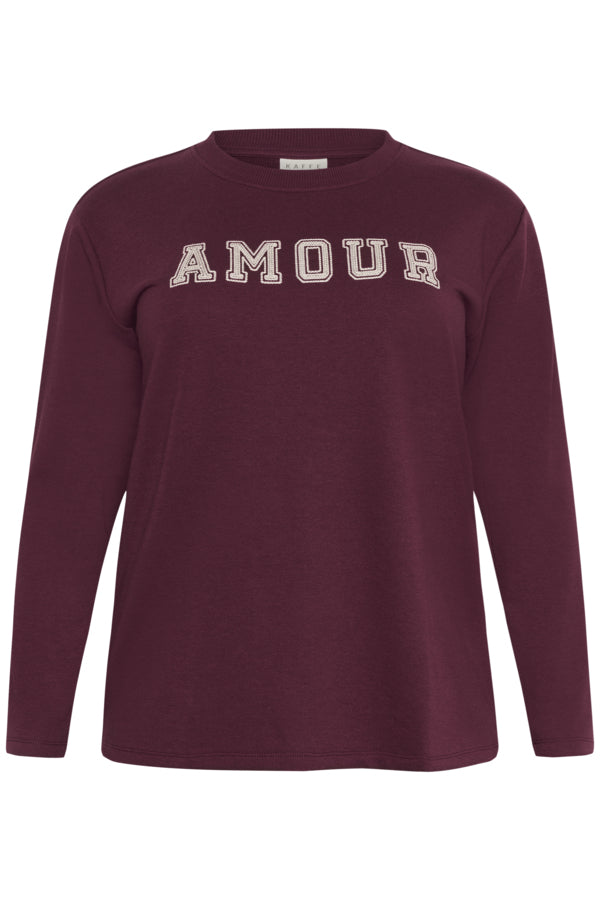 Kaffe Curve sweater met ronde hals 10583639 KCeliza Bordeaux