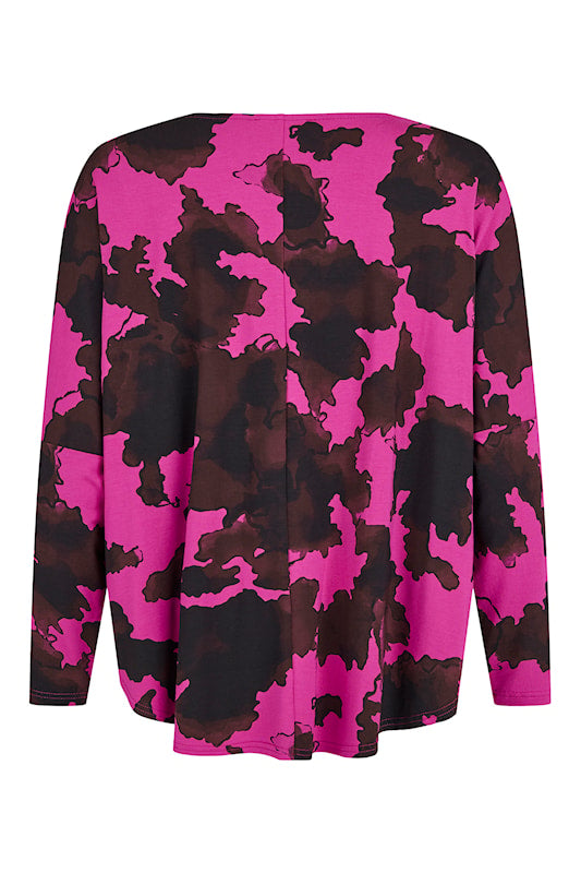 Noen shirt met vlindermouwen fuchsia, detailfoto