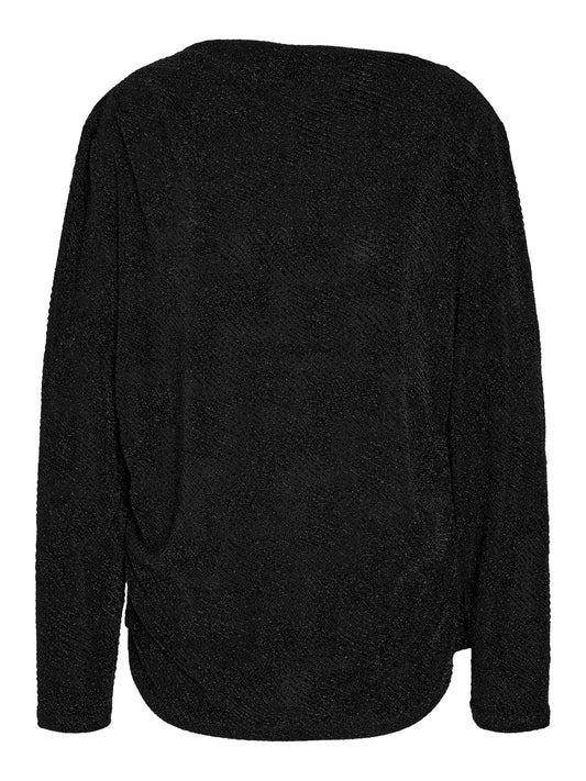 Noisy May Curve top zwart, lurex