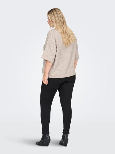 Only Carmakoma pullover Pumice Stone/Melange, detailfoto