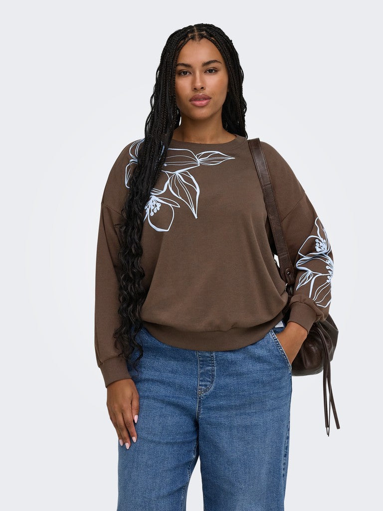 Only Carmakoma sweater met bloemenprint 15353306 CARODESSA Bracken/Sprinkle Flower