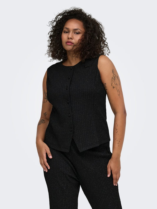 Only Carmakoma gilet 15385569 Black/Silver glitter