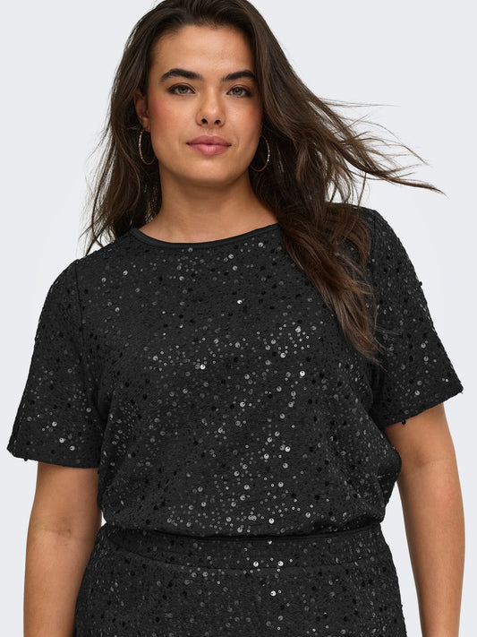 Only Carmakoma top 15385566 Black sequins