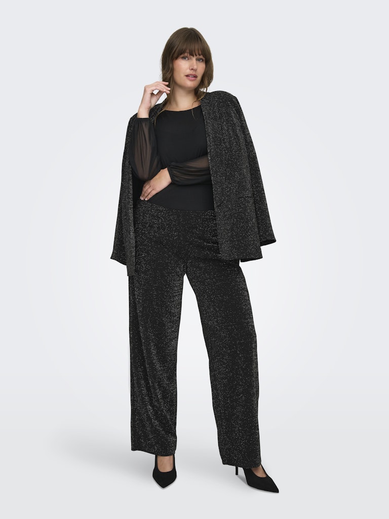 Only Carmakoma glitterbroek wijde pijpen 15358063 caralya Zwart