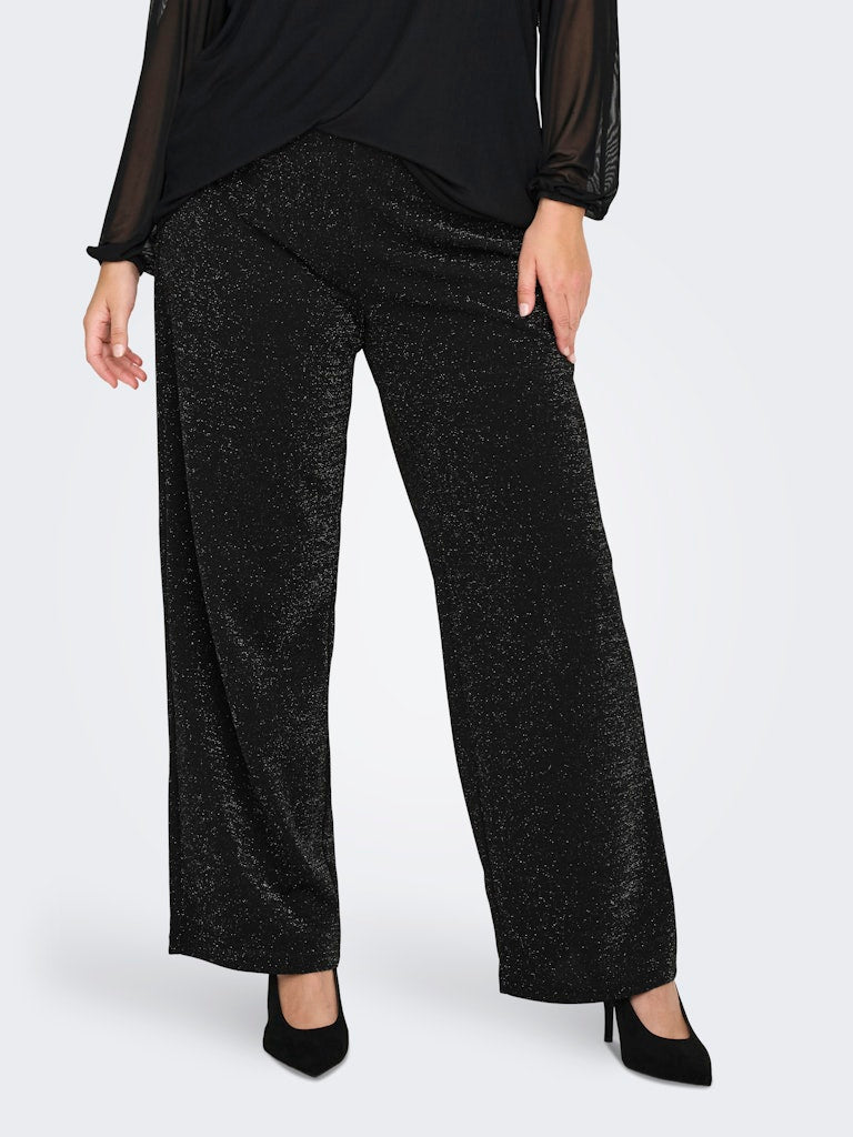 Only Carmakoma glitterbroek wijde pijpen 15358063 caralya Zwart