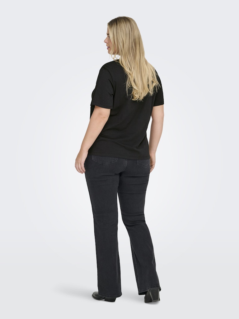 Only Carmakoma shirt met ronde hals 15363793 CARCHRISTA Zwart