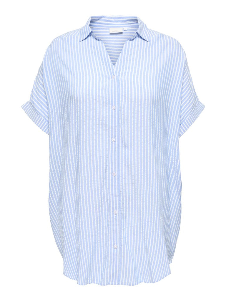 Only Carmakoma blouse met kraag 15295982 CARPENNA Blauw