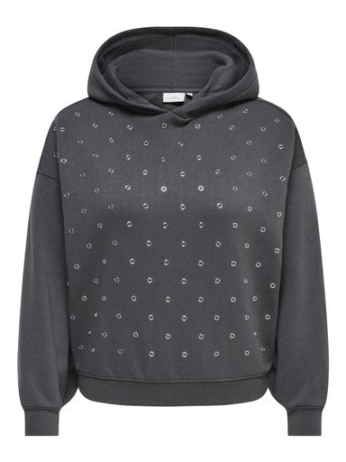 Only Carmakoma hoodie, Asphalt/Silver, detailfoto