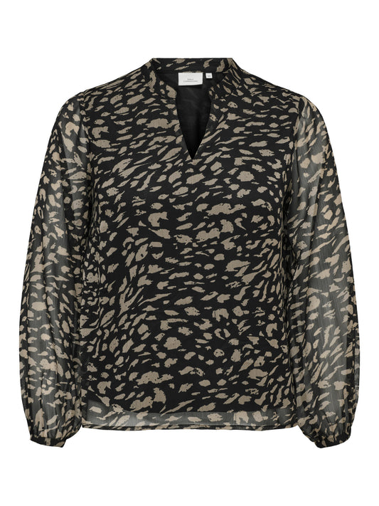 Only Carmakoma top dierenprint black/taupe gray
