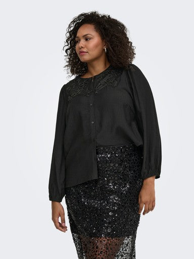 Only Carmakoma blouse Black lace, detailfoto