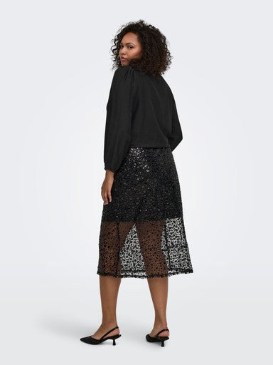 Only Carmakoma blouse Black lace, detailfoto