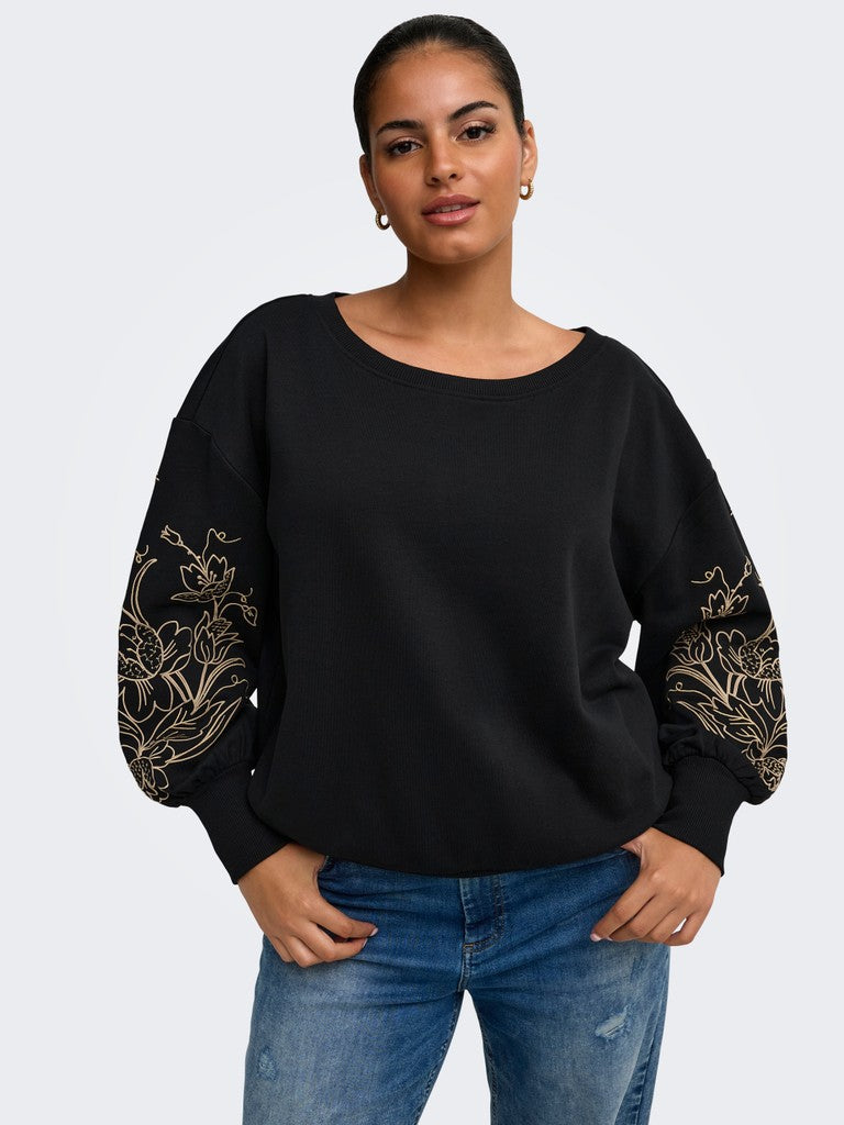 OnlyCarmakomaCARDEBORAHL_SBOATNECKSWEATJRS15365294177911004Black_WHumusTaupehrayemb_Puff__1