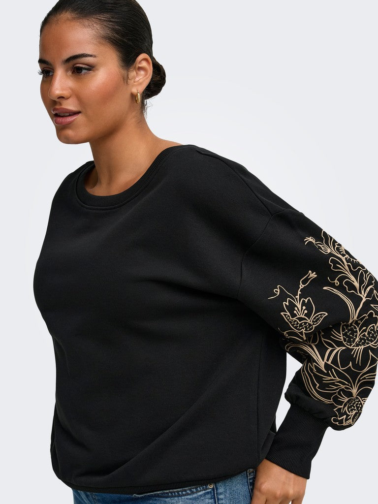 OnlyCarmakomaCARDEBORAHL_SBOATNECKSWEATJRS15365294177911004Black_WHumusTaupehrayemb_Puff__2