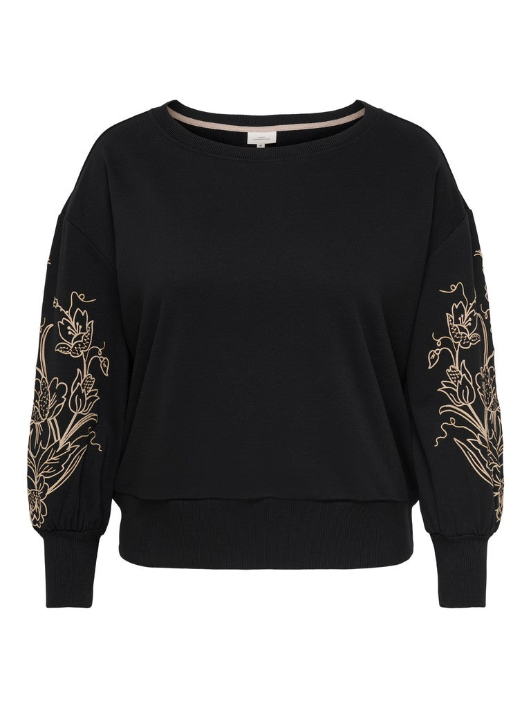 OnlyCarmakomaCARDEBORAHL_SBOATNECKSWEATJRS15365294177911004Black_WHumusTaupehrayemb_Puff__3
