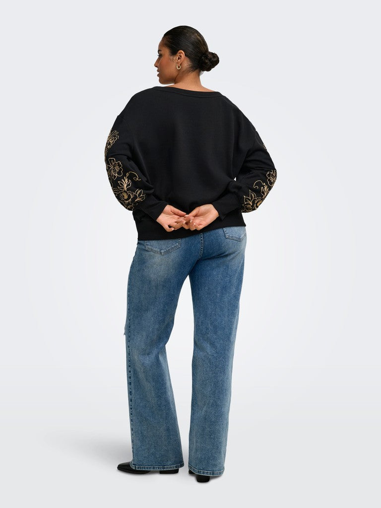 OnlyCarmakomaCARDEBORAHL_SBOATNECKSWEATJRS15365294177911004Black_WHumusTaupehrayemb_Puff__4