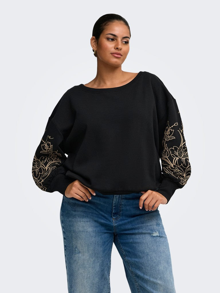 OnlyCarmakomaCARDEBORAHL_SBOATNECKSWEATJRS15365294177911004Black_WHumusTaupehrayemb_Puff__5