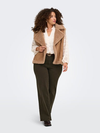 Only Carmakoma gilet Toasted Coconut, detailfoto