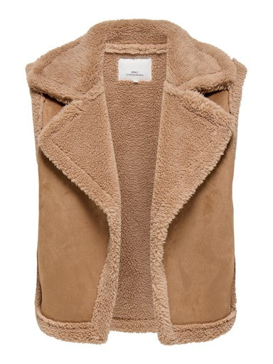 Only Carmakoma gilet Toasted Coconut, detailfoto