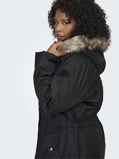 Only Carmakoma parka zwart, detailfoto
