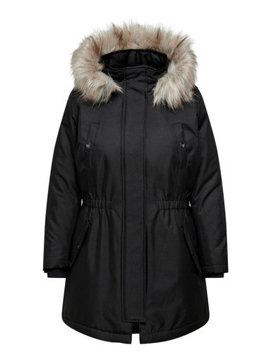 Only Carmakoma parka zwart, detailfoto