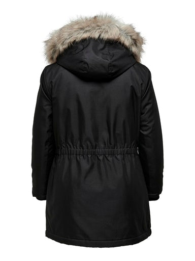 Only Carmakoma parka zwart, detailfoto