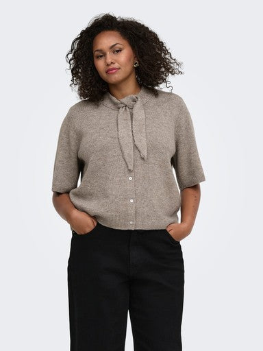 Only Carmakoma vest Taupe Gray/Mel/Fmop, detailfoto