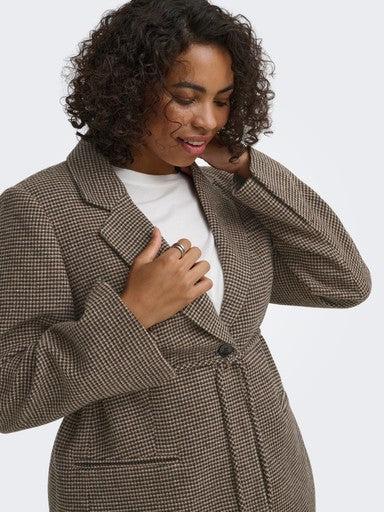 Only Carmakoma blazer Cornstalk/Tobacco Brown Black Surf, detailfoto