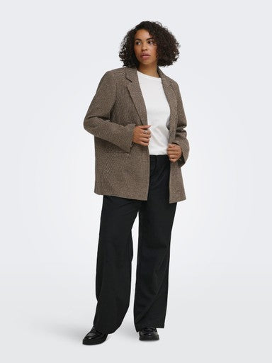 Only Carmakoma blazer Cornstalk/Tobacco Brown Black Surf, detailfoto