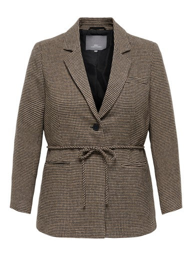 Only Carmakoma blazer Cornstalk/Tobacco Brown Black Surf, detailfoto
